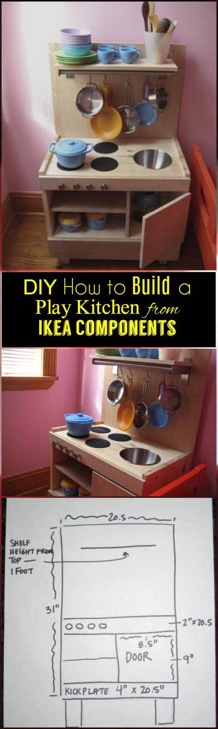 DIY handcrafted Idea component play kitchen